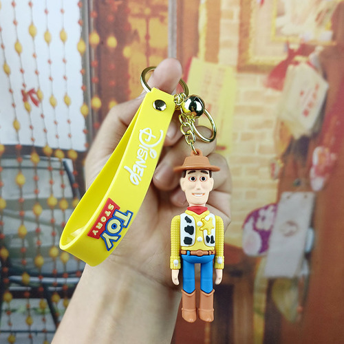 Cross-border Toy Story keychain bag pendant Buzz Lightyear Strawberry Bear three-dimensional doll key pendant