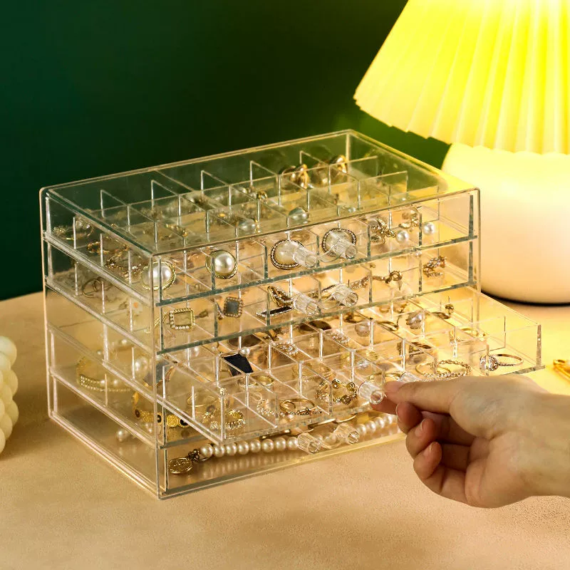 Ювелирная коробка Большая емкость ювелирные изделия ногтей коробка столешница многослойные серьги серьги серьги серьги бусины коробка для хранения волос