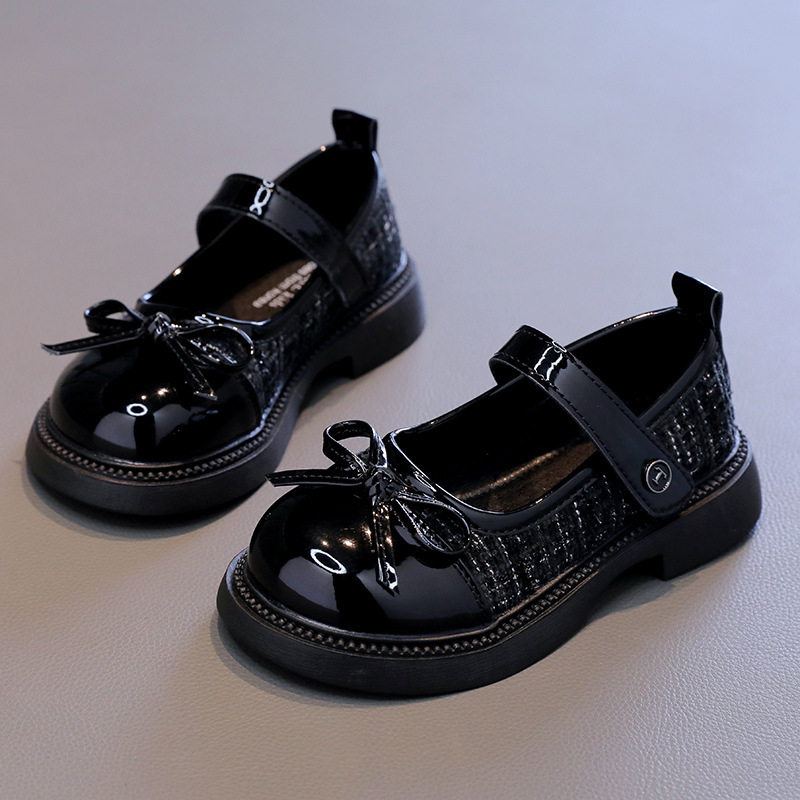 Koreanische Lederschuhe für Mädchen – Neuheiten für Frühling und Herbst – Mittelgroße bis große Kinderschuhe mit Schleife – Trendige Prinzessinnenschuhe_voghion.com