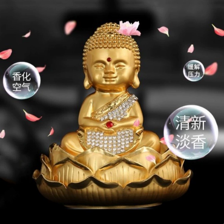 Новые Автомобильные аксессуары Автомобильные бытовые цинковый сплав соломенная шляпа маленький монах духи сиденье сплав украшения оптом