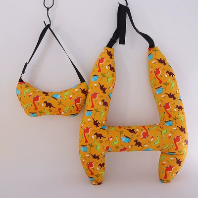 Headrest: Adult Children Washable Pillow - small-ginger-dinosaur-head-holder-high-70-width-55cm