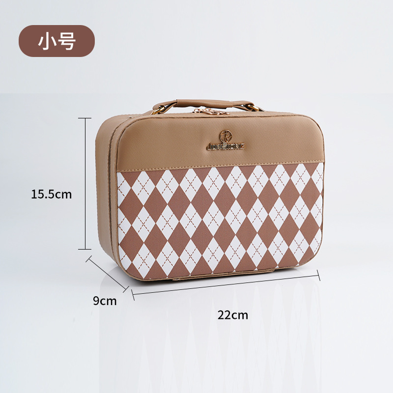 2024 nueva caja de cosméticos de alto valor caja de almacenamiento de cosméticos de gran capacidad caja de mano de regalo de cuero de PU