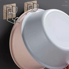 臉盆架免打孔衛生間壁掛浴室掛鈎放臉盆掛架粘鈎牆上掛盆盆神器