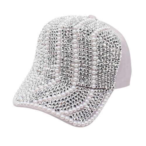  New Women's Korean Style Duckbill Cap Casual Water Diamond Baseball Cap Glitter Sun Hat Handmade Light Board Hat Trendy