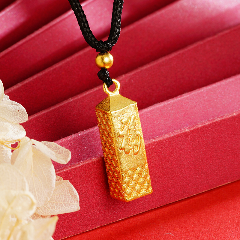 Vietnam arena oro palabra suerte oro Bar Tianci Hongfu Collar chapado en oro estilo chino tienda de oro mismo estilo imitación oro Yiwu suministro