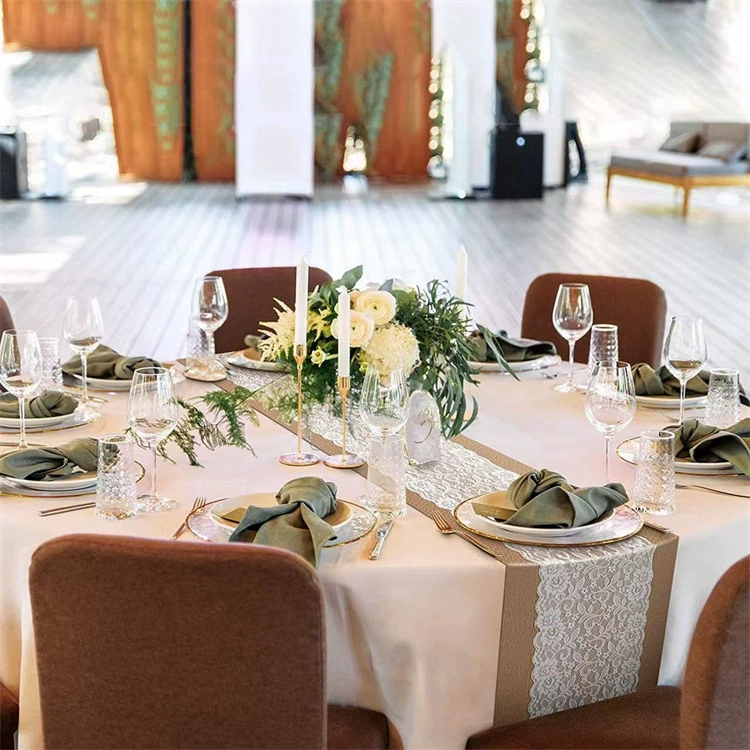 Factory direct selling hemp table flag lace tablecloth Christmas craft wedding decoration table flag lines