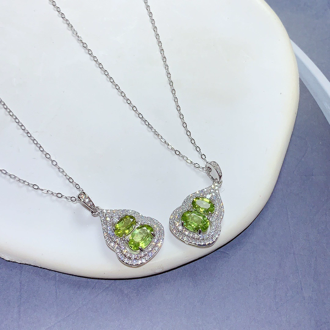 Подвеска из натурального перидота, серебро 925 пробы, тыква, нишевый дизайн, доступная роскошная высококачественная цветная цепочка на ключицу, женские украшения