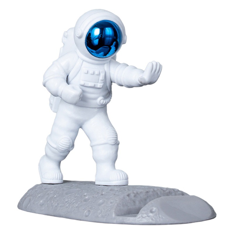 Adorno de astronauta de lujo ligero, dispositivo para ver series en vivo, soporte para transmisión en vivo, soporte para teléfono de lectura perezosa, escritorio de alta estética