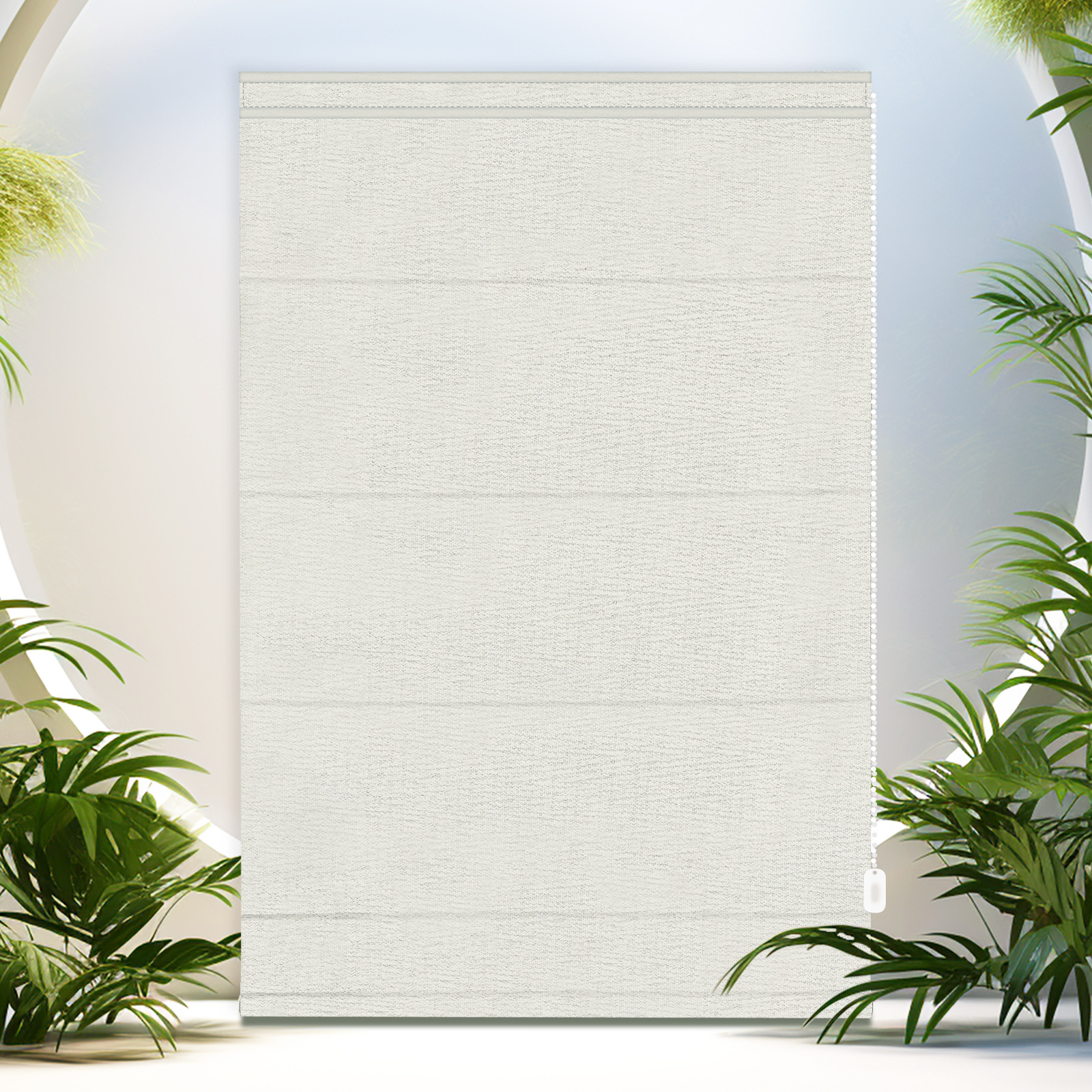 No Drawstring Roman Blinds Cotton and Linen Texture Full Blackout Curtains Bedroom Living Room Balcony Adjustable Roman Blinds