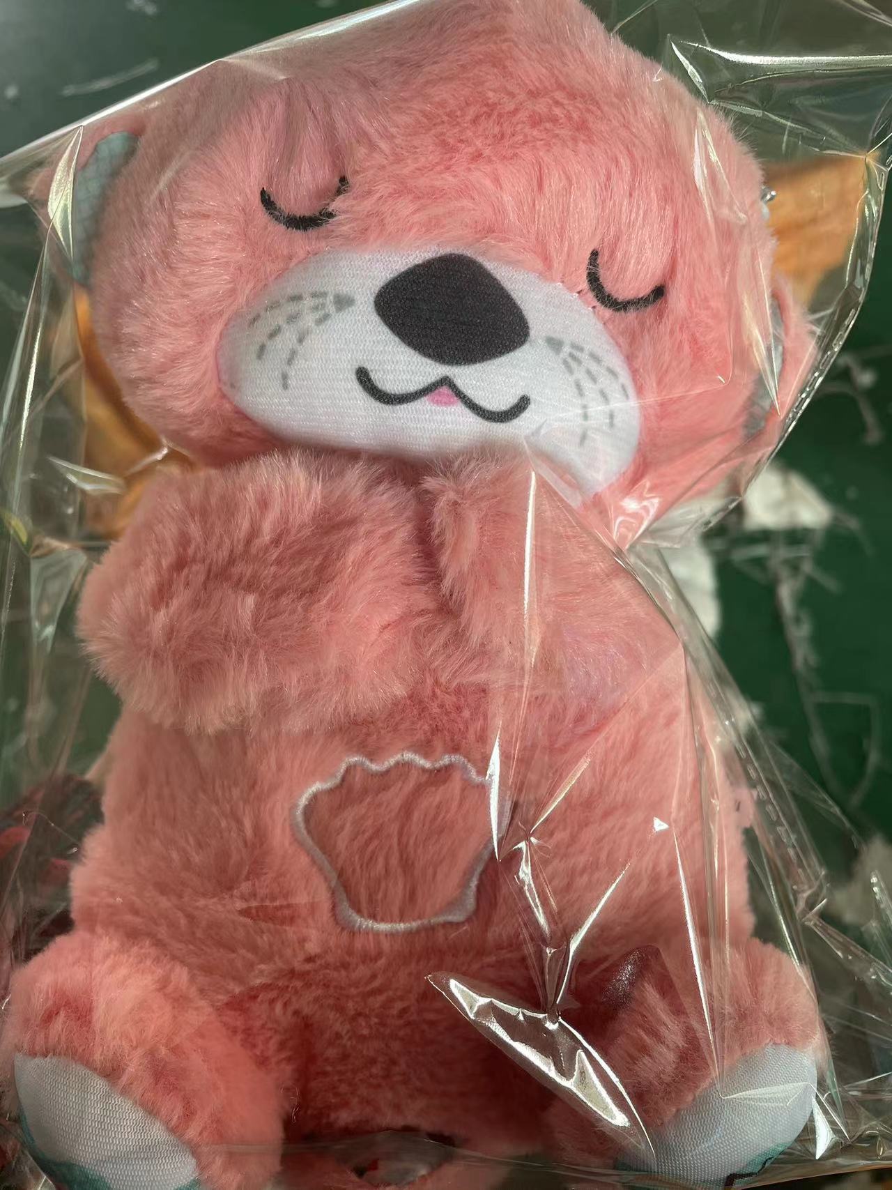 Transfronterizo popular respiración oso luminoso juguete iluminación voz calmante oso sueño oso bebé dormir música muñeca