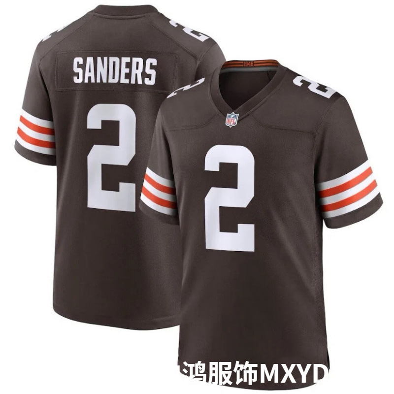Cleveland Browns Football Jersey No. 2 Sanders Jersey Embroidered Game Training Uniform