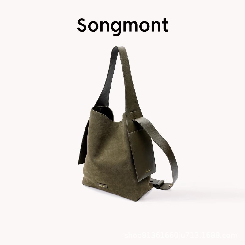 【在庫あり】Songmont 山下裕松 スエード イヤーハンギングトートバッグ 大容量 通勤 ショルダー クロスボディバッグ|undefined