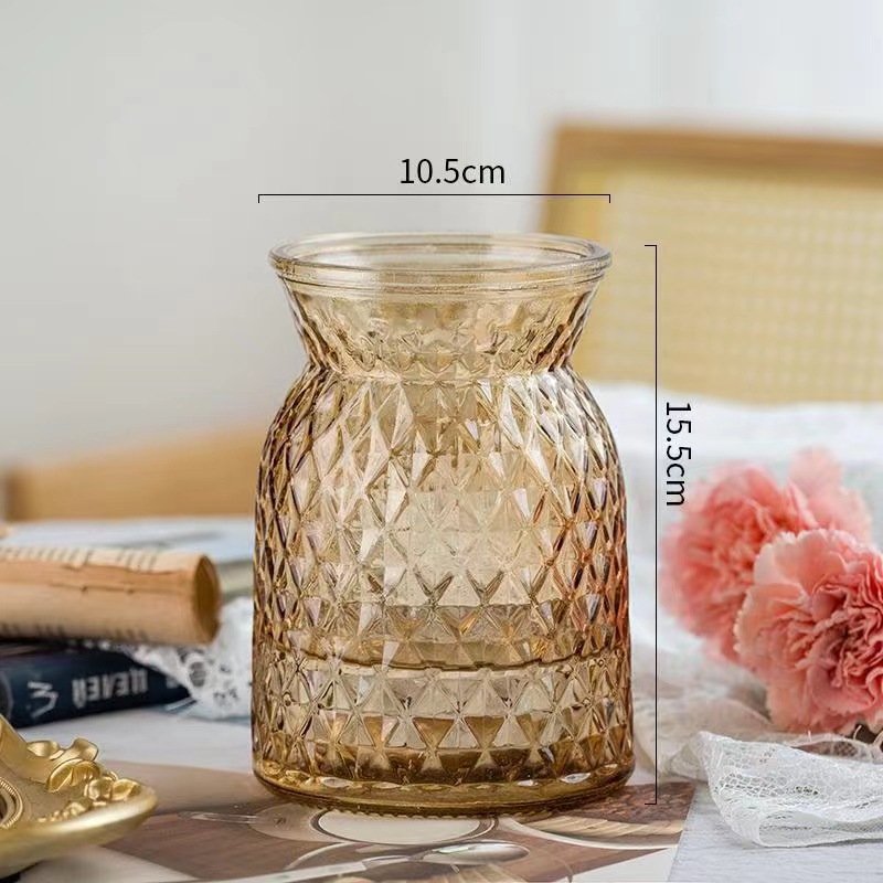 Simple moderno florero de cristal al por mayor hidropónico arreglo floral flor seca hidropónico rábano verde hogar sala de estar decoración adornos