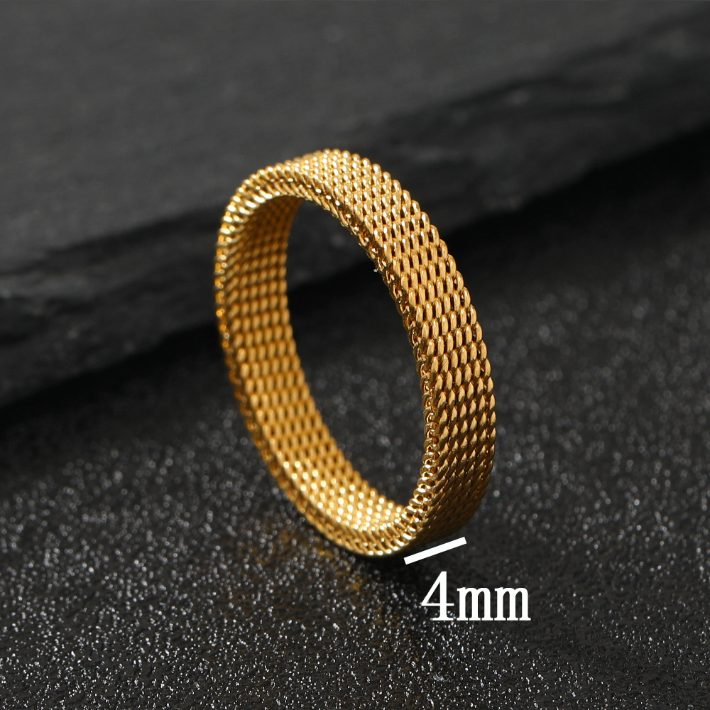 Directo de fábrica 4mm malla deformable anillo de moda todo fósforo diseño de acero de titanio anillo de acero inoxidable joyería image 6