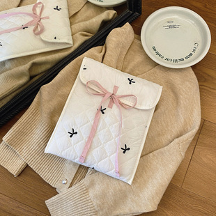 Bowknot Tablet Bag Laptop Bag Women's Gift Computer Sleeve Bag Protective Cover Cosmetic Bag Wash Bag