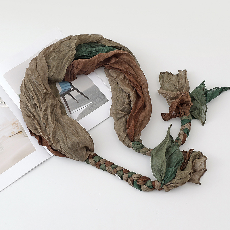 Chal para mujer, verano de moda, nuevo estilo, chal de giro pequeño, bufanda, toalla de seda con protección solar teñida personalizada, pañuelo en la cabeza, bufanda