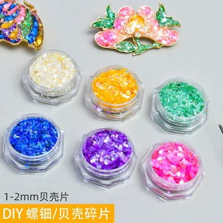 螺钿天然贝壳碎片胸针发簪饰品DIY材料包手工美甲螺钿胎底贝壳片