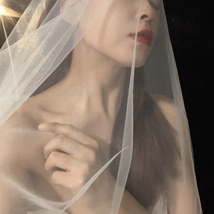 Clear and Thin Korean Crystal Gauze Plain Gauze Veil Stiff Gauze Bride Travel Photography and Makeup Photo Styling Matchinging Headwear
