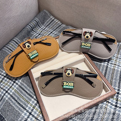 Cartoon Cute Leader Dog Sunglasses Storage Bag Simple Portable Sunglasses Case for Men and Women, Protects Myopia and Prescription Glasses