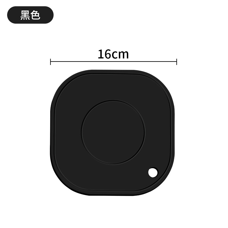 정사각형 [업그레이드 및 두꺼워진 6.5mm] 16CM 검정색
