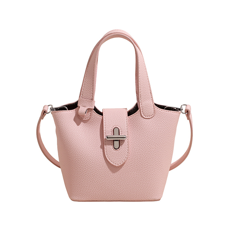 2026 nuevo estilo transfronterizo de alto valor exterior de moda de un solo hombro mochila de textura alta lichi patrón bolso de cubo de mano