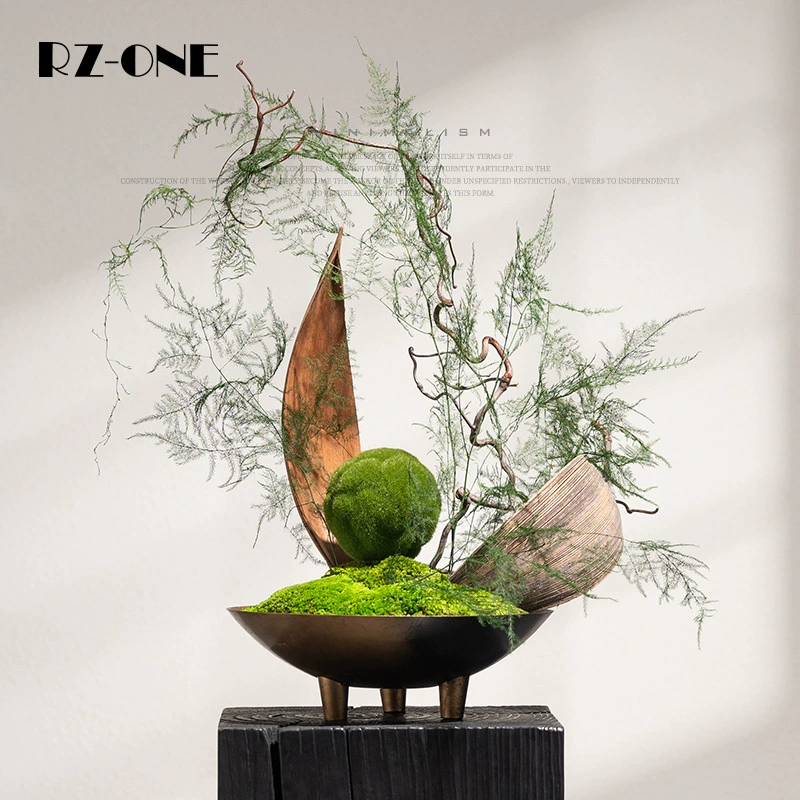 Поднос для бонсай из вечного мха в китайском стиле, высококачественный, в стиле ваби-саби, для продаж, офиса, отеля, ресторана.