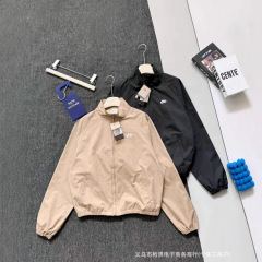 25SS春秋新款NK外套钩子印花复古立领夹克男女款情侣款跨境批发