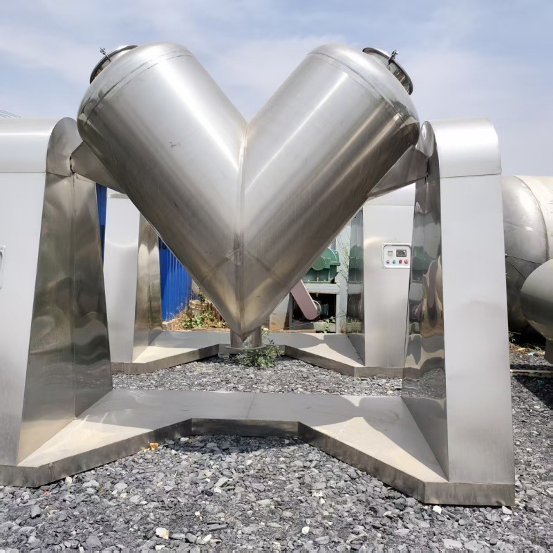 二手V型混合机 饲料混料机 不锈钢材质  100-500kg