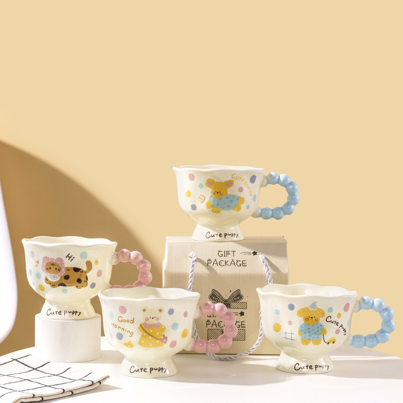 Ins風網赤熊マグカップ高颜値カップ陶磁器カップルカップ女子誕生日プレゼントお土産|undefined