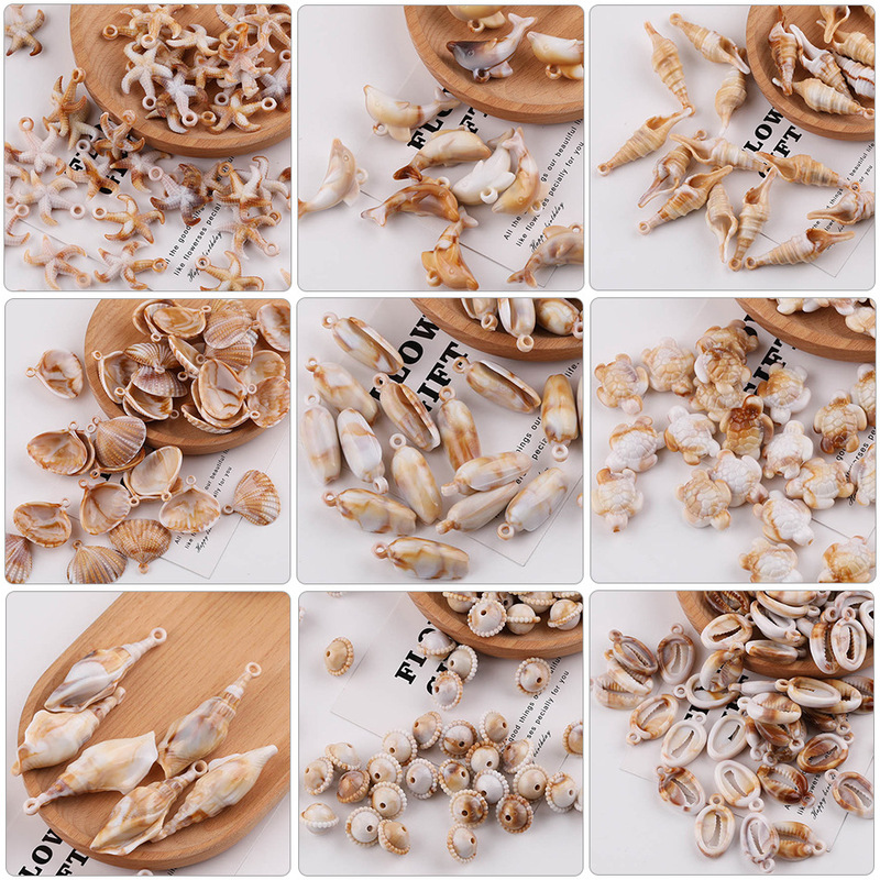 Cross-Border Hot Selling Ocean Conch Shell Acrylic Loose Beads DIY Handmade Homemade Bracelet Necklace Beaded Small Accessories