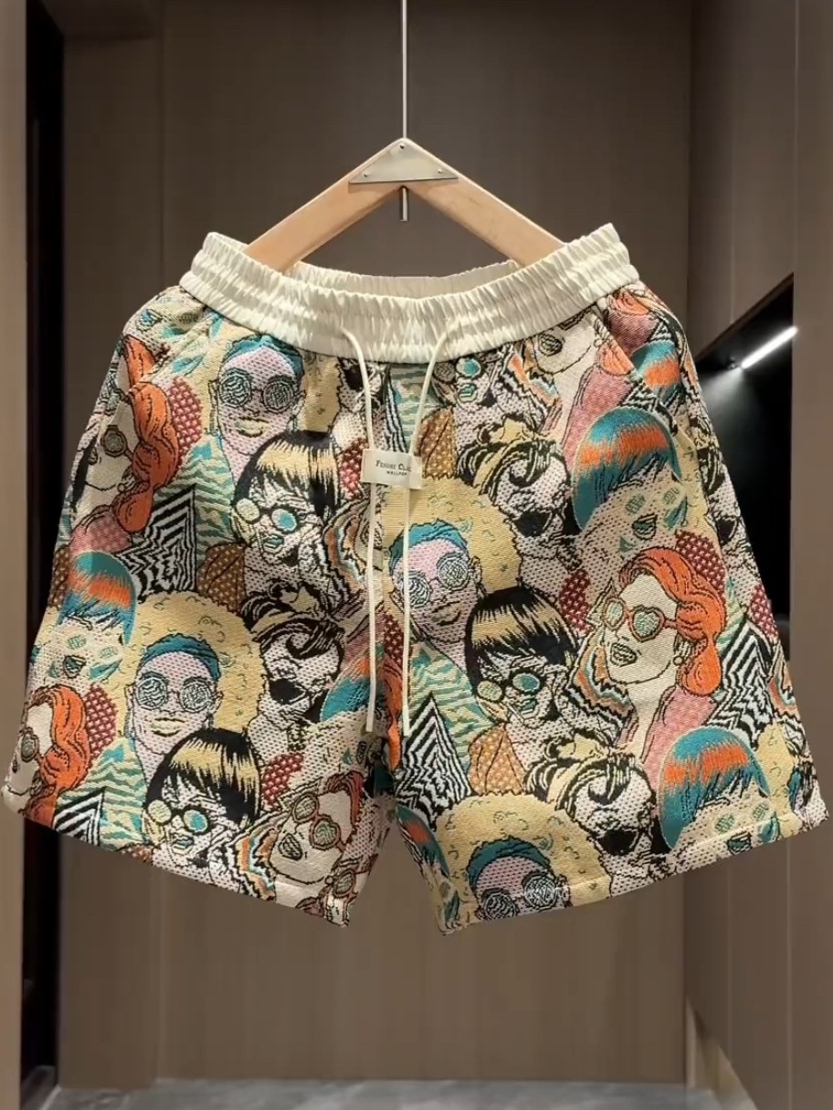 Men's Casual Shorts Summer, Korean Style Straight Leg Breathable Beach Shorts, Lightweight Quick-Dry Five-Pocket Design_viptrois.com
