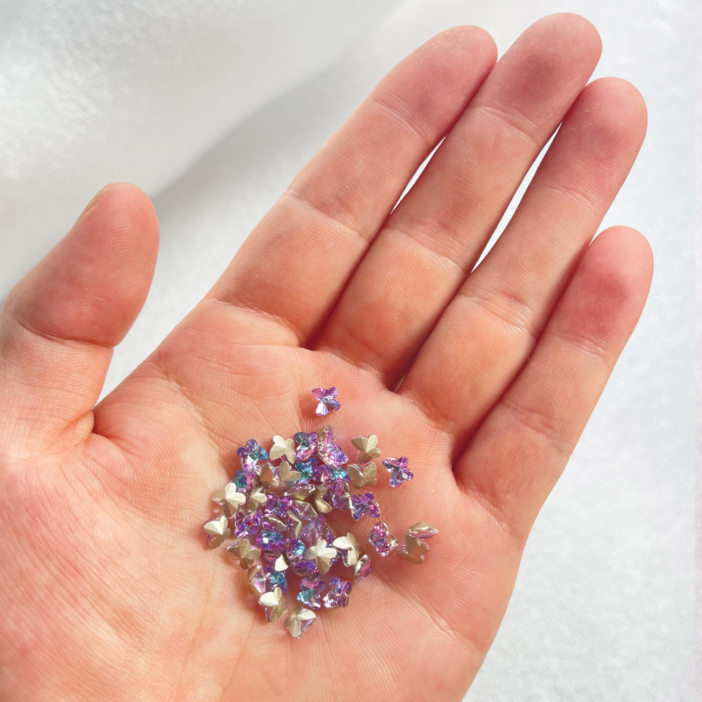 C- 114-5mm 뾰족한 핑크 보라색 나비