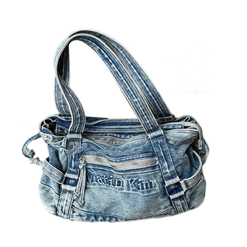 新しい matinkim 絶妙な革レトロ女性のトートバッグショルダーバッグ脇の下デニムバッグ女性のバッグ卸売|undefined