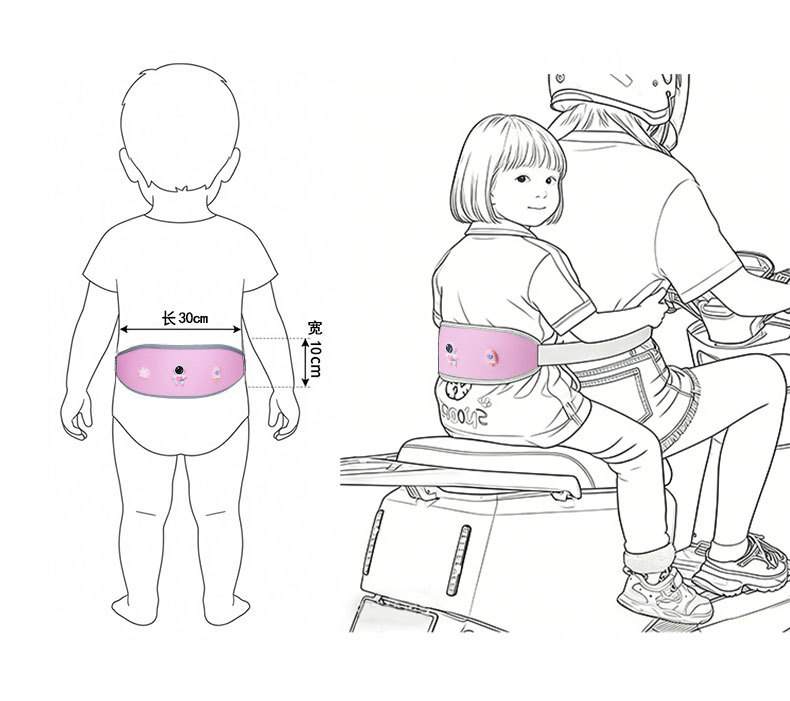 Electric Vehicle Child Safety Harness Anti-Fall Fixed Strap Electric Motorcycle Rear Seat Safety Belt Waist Strap Harness