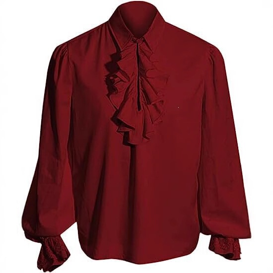 Cross-Border European and American Women's Clothing Shirts, French Ruffle Collar, Halloween Vampire Costume, Stage Performance Lace Cuffs Cross-Border European and American Women's Clothing Shirts, French Ruffle Collar, Halloween Vampire Costume, Stage Performance Lace Cuffs