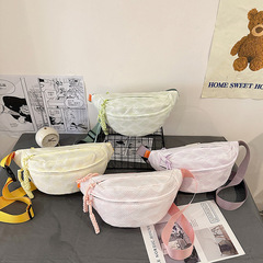 Korean Version Casual Large Capacity Crossbody Bag Trend Brand Versatile Fresh Water Color Waist Bag 2024 New Design Nylon Single Shoulder Bag