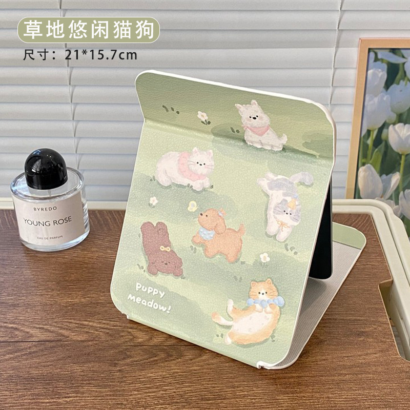 여유롭게 고양이와 개 초원