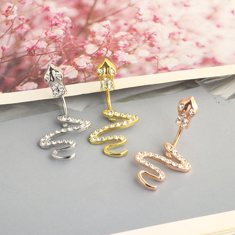 1 Piece Quantity Holiday, Daily Occasion 1 Piece Belly Rings Simple Style Classic Style Solid Color 304 Stainless Steel Inlay Zircon Belly Rings