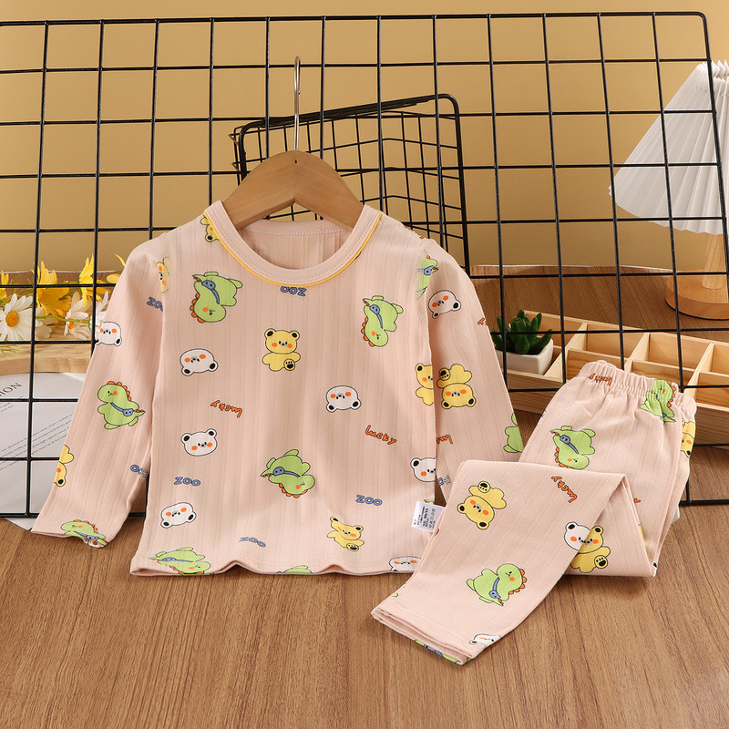 儿童秋衣秋裤套装男女童保暖内衣莱卡无骨纯棉打底宝宝家居服睡衣|undefined