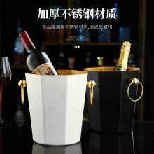 新款斜口不锈钢冰桶欧式香槟桶酒吧ktv冰块桶家用啤酒桶装饰摆件