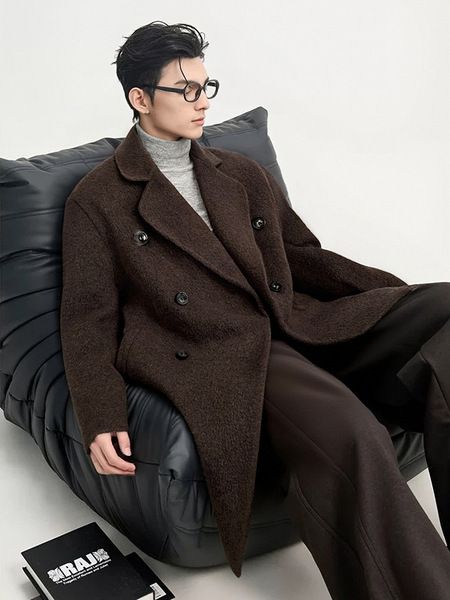 Classic double-sided long quality woolen coat