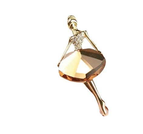 F004 Japanese and Korean hot selling jewelry wholesale beautiful princess ballerina girl temperament big gemstone brooch pin