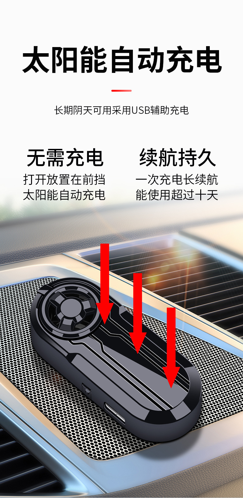 Car Solar Simulation Anti-Theft Device Car Alarm Solar Flash Light Artificial Led Anti-Theft Warning Light