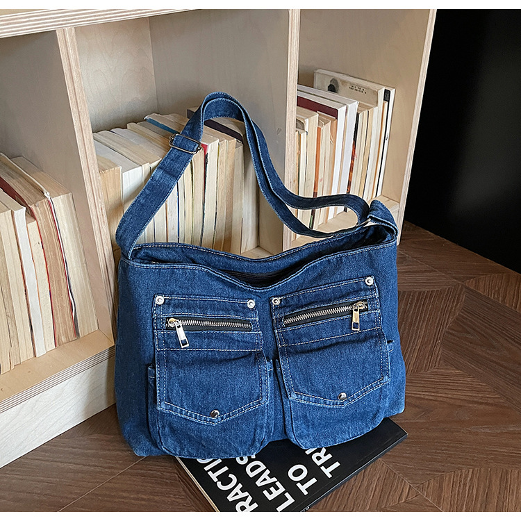 Bolso retro de gran capacidad para mujeres 2026 primavera nueva moda denim mochila de hombro para viajar bolsa de ocio image 8