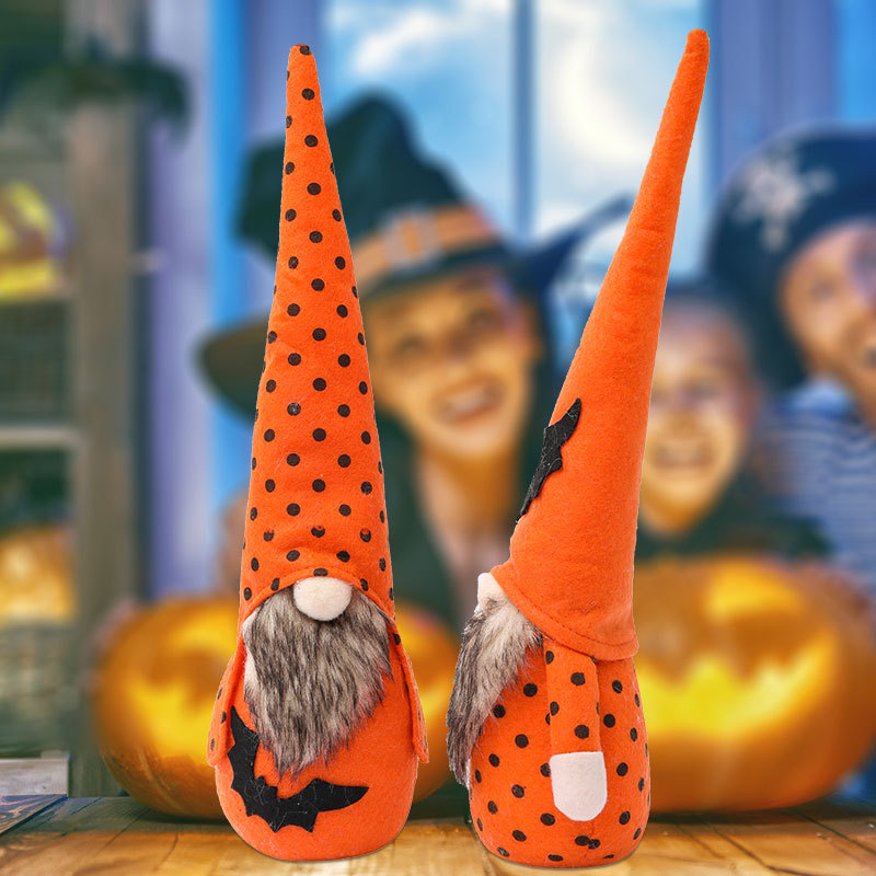 Cross-border Halloween plush doll faceless Rudolph party decorations creative cartoon spotted bat