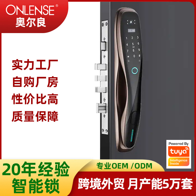 Tuya智能锁自动生物识别锁WIFI指纹密码磁卡家用酒店旅店安全人脸
