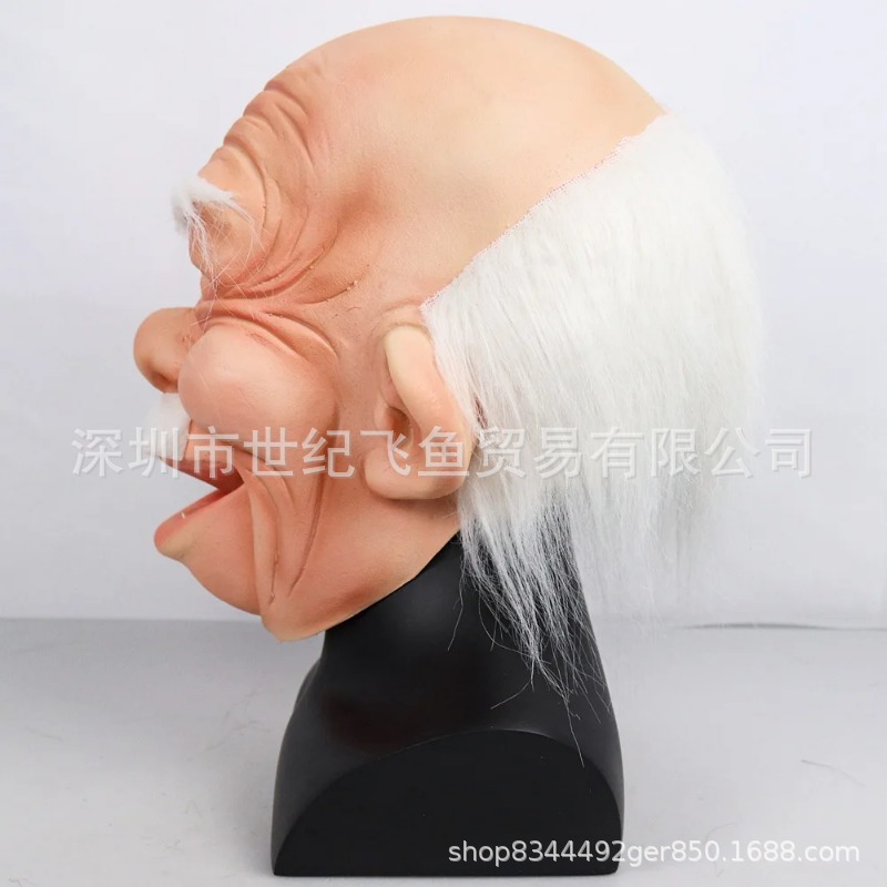 Halloween nueva máscara de cabeza de ancianos máscara de maquillaje de baile de ancianos máscara de látex