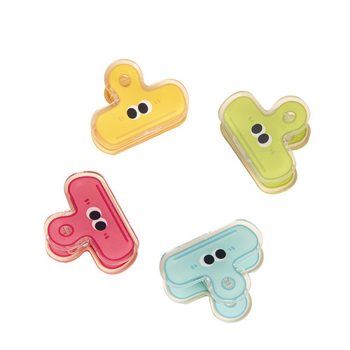 Carefully selected simple cartoon acrylic big eyes cute note holder girl heart ins snack seal PP clip wholesale