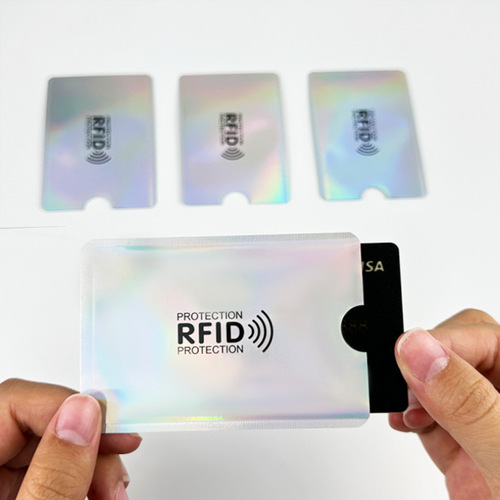 Cross-border laser RFID card case anti-scanning anti-demagnetization anti-theft NFC bank ID aluminum foil shield card case