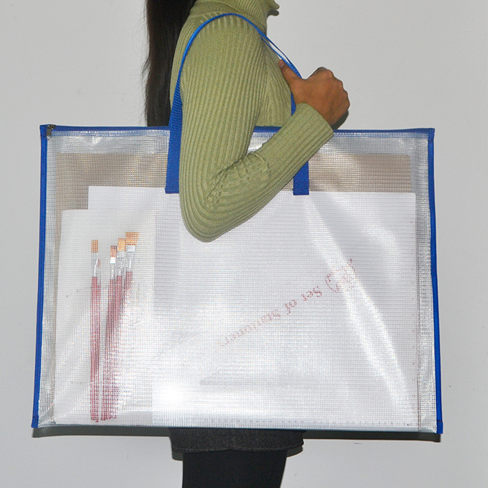 Large Transparent Mesh Art Bag Sketch Satchel Zipper Storage Bag 19X25 Large Capacity Drawing Board Bag 36X24